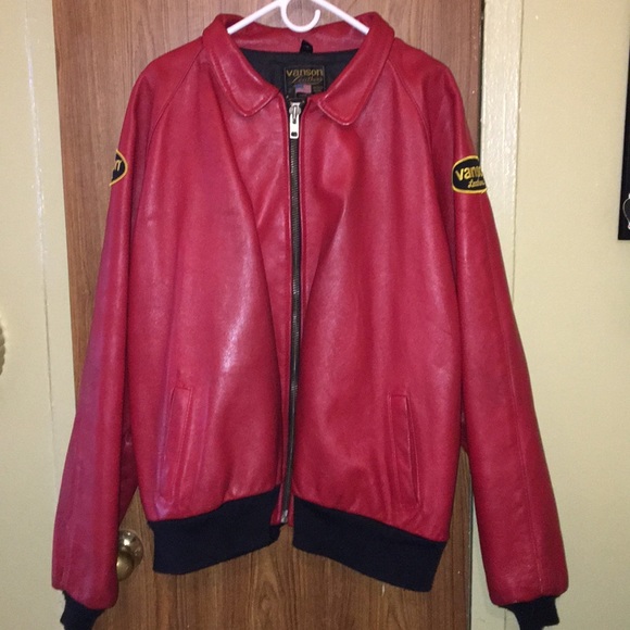 Red Vanson Leather Jacket - Picture 1 of 4